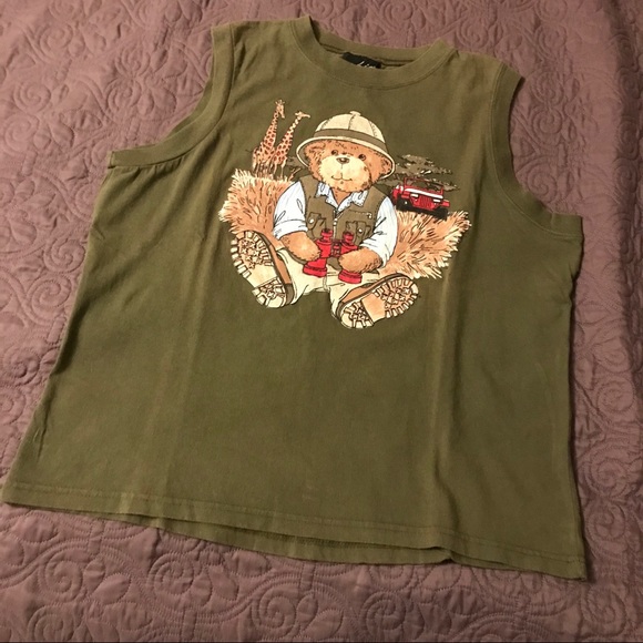 chic Tops - Bear on Safari Vintage Tee